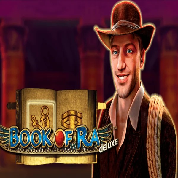 Book of Ra Deluxe logo by Novomatic Spinorhino Casino