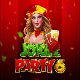 Joker Party 6 slot logo by Greentube at Spinorhino Casino