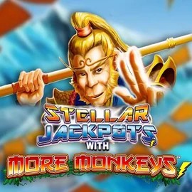 Official Jackpots logo: Stellar Jackpots with More Monkeys by Lightning Box Game at Spinorhino Casino