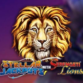 Official Jackpots logo: Stellar Jackpots with Serengeti Lions by Lightning Box Game at Spinorhino Casino
