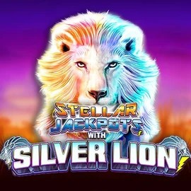 Stellar Jackpots with Silver Lion slot visual from Lightning Box Game available on spinorhinoo.com
